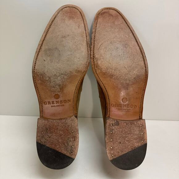 EXCELLENT Grenson Men's Floyd Suede Penny Loafers Snuff Brown US 11 / UK 10 - Picture 11 of 13
